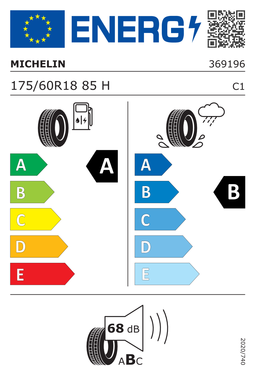 Image of tyre specifications with eprel code 534355